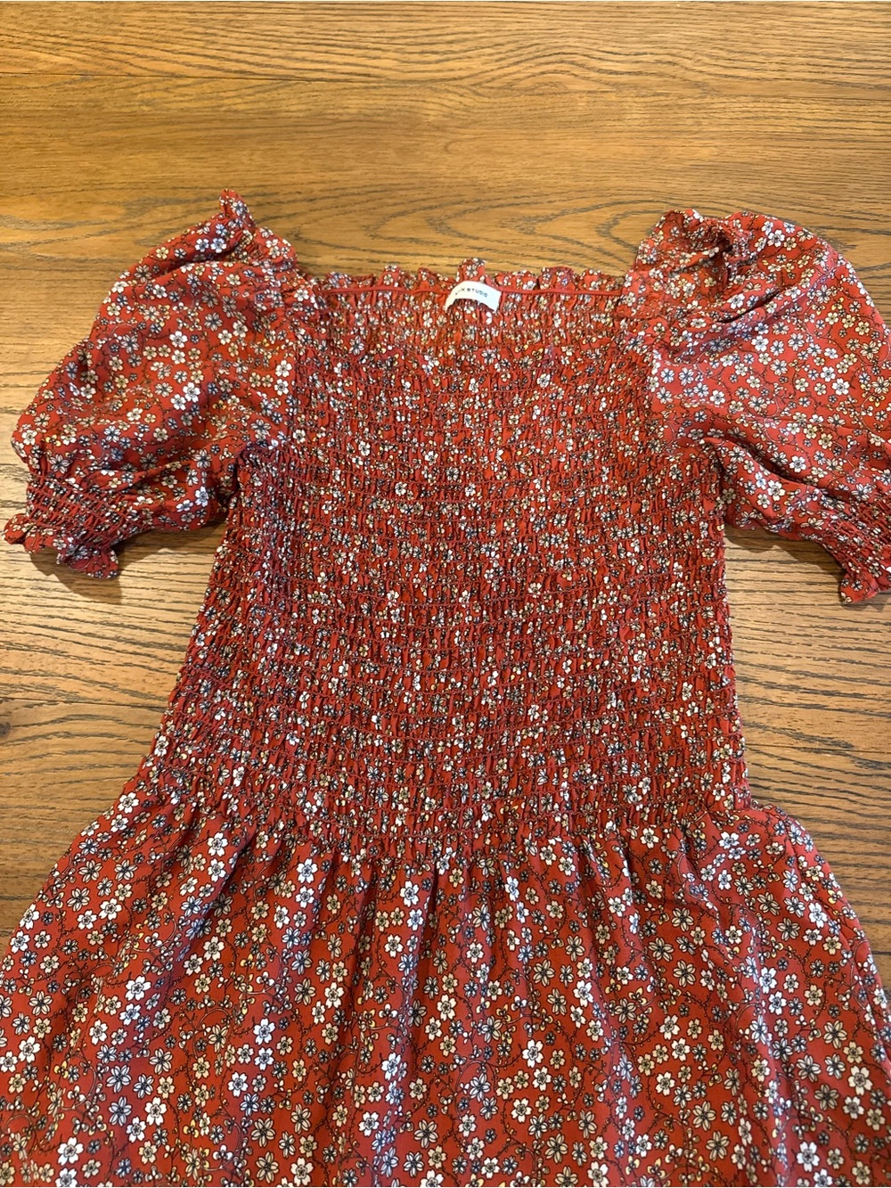 Max Studio Rust Floral Midi Dress - Picture 2 of 3